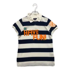 中古 レディース パーリーゲイツ PEARLY GATES 半袖ポロシャツ 0(S) 白×紺 ホワイト×ネイビー ボーダー