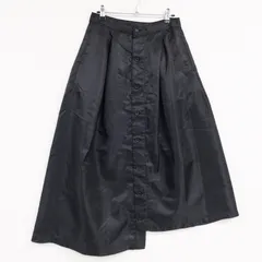 Engineered Garments　エンジニアードガーメンツ　スカート　サテン　フレア　アシンメトリー　ポリエステル　ブラック　アメリカ製　レディース　1　b00022