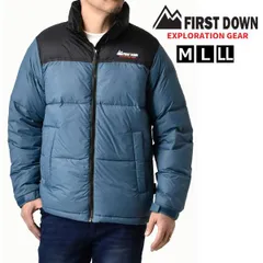 FIRST DOWN EX ダウンジャケット 《71ブルー》新品 未使用 ファーストダウン ダウン90％ 20Dナイロン ミドルボリューム 撥水加工 軽量 アウトドア キャンプ 防寒 暖 アウター 【A7I】ファッション メンズ M L LL 冬