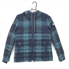 【新品】パーリーゲイツ フード付中綿ジャケット グリーン×ネイビー チェック   レディース 0(S) ゴルフウェア PEARLY GATES