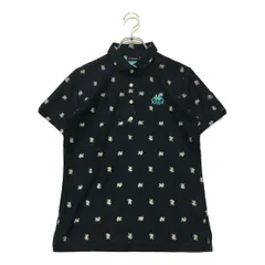 中古 レディース カッパゴルフ KAPPA GOLF 半袖ポロシャツ L 紺 ネイビー 花柄
