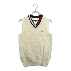 中古 レディース トミーヒルフィガーゴルフ TOMMY HILFIGER GOLF ベスト M 白 ホワイト Vネック ニット