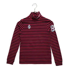 中古 レディース パーリーゲイツ PEARLY GATES 長袖シャツ 0(S) ピンク×紺 ハイネック ボーダー