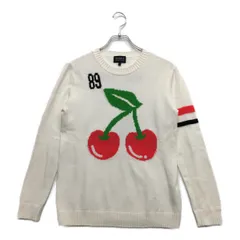 中古 レディース パーリーゲイツ PEARLY GATES セーター 0(S) 白 ホワイト 長袖クルーネックニット さくらんぼ