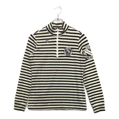 中古 レディース パーリーゲイツ PEARLY GATES 長袖シャツ 0(S) 白×黒 ハーフジップ 起毛素材 ボーダー