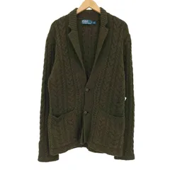 ポロバイラルフローレン Polo by RALPH LAUREN カシミヤ混 クルミボタン ケーブル編み ニット テーラードジャケット メンズ import：S 