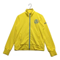 中古 レディース アンパスィ and per se ブルゾン L 黄×水色 イエロー ダブルジップ ストレッチ ドット