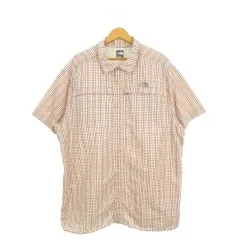 ザノースフェイス THE NORTH FACE 半袖シャツ メッシュ裏地 XXL ライトベージュ チェック柄 半袖 レギュラーカラー /AH11 ■GY61