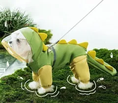 アウトド ペット 犬服 ペット雨具 防風 防水 おしゃれ お出かけ お散歩 梅雨対策 レインジャケット 大型犬 中型犬 小型犬 4本足 恐竜 可愛