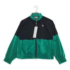 未使用品 レディース アンパスィ and per se ブルゾン M 紺×緑 ネイビー ダブルジップ 薄手