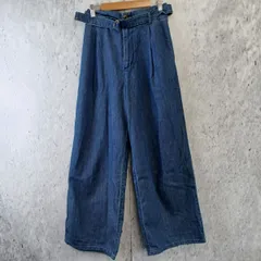 GU ジーユー ウエストベルトデニムワイドパンツ レディース  ボタン付き □〇