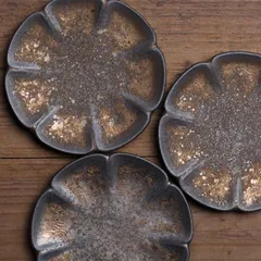 陶磁 花形 壺托 茶托 2点セット