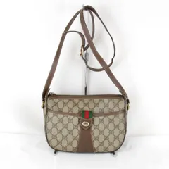 『USED』 グッチ シェリーデザイン 89.02.032 ショルダーバッグ GGスプリームキャンバス ブラウン