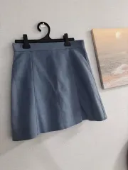 スウェード ライトブルー スカート