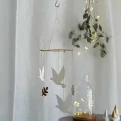 ブリキモビール ハト ナチュラル 子ども部屋 新生活 飾り インテリア ブリキ 雑貨