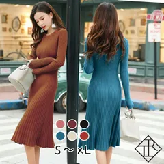 ワンピース レディース ニットワンピース 秋冬 ロングワンピース 長袖 秋 ニット ワンピース 大きいサイズ ワンピース ひざ丈 リブ ニット 