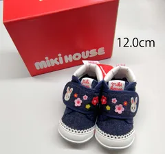 【正規品】ミキハウス　フラワーうさこ♪ファーストデニムベビーシューズ　11-9302-389　12.0cm　新品(難あり)