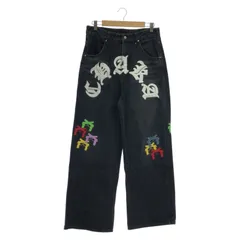【中古】GALFY チャカパッチデニム2 デニムパンツ 中型犬 L ブラック ガルフィー[10]のサムネイル