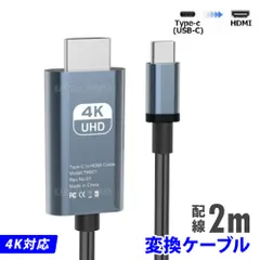 USB Type-C HDMI 変換 アダプタ ケーブル 2m 変換アダプター HDMIケーブル テレビ PC パソコン ディスプレイ ミラーリング タイプC 変換 ケーブル 4K/2K 60Hz