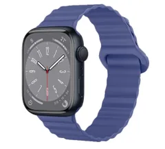 For アップルウォッチ バンド シリコン磁気ループ 49mm 45mm 44mm 42mm 着脱便利 男女兼用 交換ベルトwatch Series Ultra/SE/8/7/6/5/4/3/2/1に対応(42/44/45/49mm, ダークブルー)