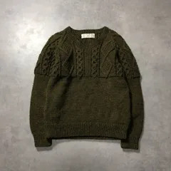 WQ1041●Athena Designs：フィッシャーマンズニット グリーン系 アランニット セーター アイルランド製 ユナイテッドアローズのサムネイル