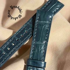 cro-2019 クロコダイル 腕時計ベルト コバルトブルー (ラグ幅18 mm