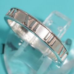 極美品18.5号 ティファニー アトラス スリム シルバーリング/25-2521
