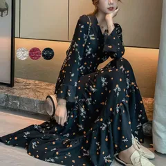 ティアードワンピース 長袖 ロングワンピIRONE