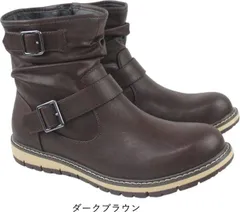 エンジニア ブーツ メンズ 防水 防滑 雨 レイン 雪 冬 サイドジップ ブラック ダークブラウン 黒 茶色 ショート リベルト エドウィン LIBERTO EDWIN kkl50556 ダークブラウン