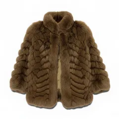 72a15 SAGA FOX サガフォックス 銀サガ 極厚 フォックスファー コート サイズ11 ブラウン 最高級本毛皮 Fox Fur Coatt18r