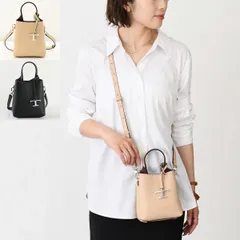 TOD'S トッズ バッグ BAG レザーマイクロバッグ 鞄 XBWAPAT9000QRI レディース ブラック ベージュ ロゴ Tチャーム ショルダーバッグ ミニバッグ ハンドバッグ オケージョン