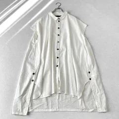 萌 MOYURU モユル ストライプ アシンメトリー 変形 シャツワンピース チュニック M〜L 大きいサイズ