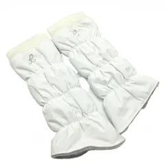 【超美品】ジュンアンドロペ 中綿レッグウォーマー 白 裏ボア 一部ニット 刺しゅう レディース  ゴルフウェア JUN＆ROPE