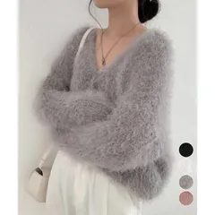 シャギーニットカーディガン モヘアタッチIRONE