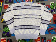 USA製 LONDON FOG 総柄アクリルセーター S アメリカ古着