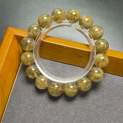 天然美品★【70Aブラックシルバールチル】★銅銀針水晶ブレスレット 天然石A 12.7-13.7mm ZB10033