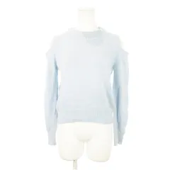 トランテアン ソン ドゥ モード 31 Sons de mode ニット セーター クルーネック 長袖 オープンショルダー アンゴラ混 ふわふわ 36 水色 ブルー /AH10