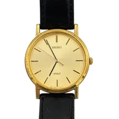 ■ SEIKO SPIRIT 7N01-7060 クォーツ 腕時計 ゴールド × ブラック レザー