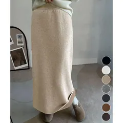 裏起毛ニットスカート 厚手タイトスカートIRONE