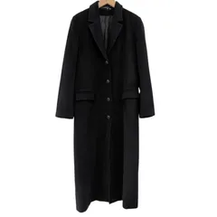 Z1734  CAROLL  キャロル　ウール　アンゴラ　ロングコート　ブラック　黒　レディース　サイズ 40