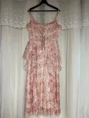 ヴィンテージ フェアリー フリル ロング丈ワンピース