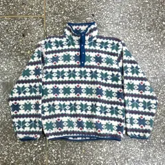 80s USA エルエルビーン パータン フリース スナップT 100