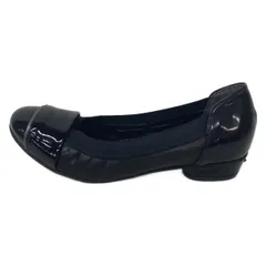 DIANA(ダイアナ) フラットシューズ 22 1/2 レディース - 黒×グレー レザー