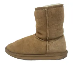 EMU(エミュ) ショートブーツ 24 レディース - ブラウン×ベージュ ムートン