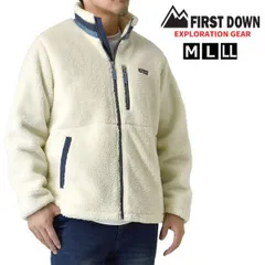 FIRST DOWN EX ボアジャケット《02アイボリー》新品 未使用 メンズ 中わたジャケット 防風 アウトドア シープボア キルティング キャンプ 暖【D5C】ファッション メンズ M L LL 冬