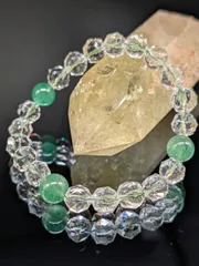 【高品質・金運・癒し・開運】水晶(プレミアムスターカット)  アベンチュリン 10mm ブレスレット