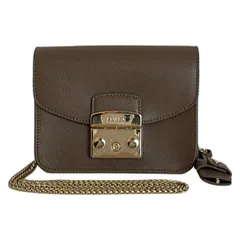 FURLA(フルラ) ショルダーバッグ メトロポリス ブラウン チェーンショルダー/ミニバッグ レザー