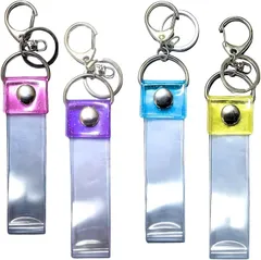 JUSTVEL 銀テープホルダー キーホルダー 収納 ケース あの感動をお守りに 保管 ストラップ 推し活 グッズ ライブ コンサート (ミックス2 4本)