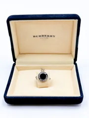 超美品　BURBERRY オーバルロゴ ブラック タイタック タイピン 箱付