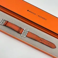 ❣️エルメス❣️アップルウォッチ•レザーベルト刻印Z オレンジApple Watch